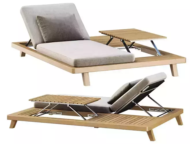 Sanday Chaise Lounge with Table  3D model