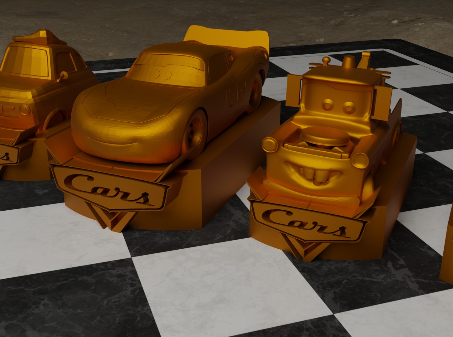 Cars Movie Chess Set - 6 Chess Game Pieces 3D print model_27
