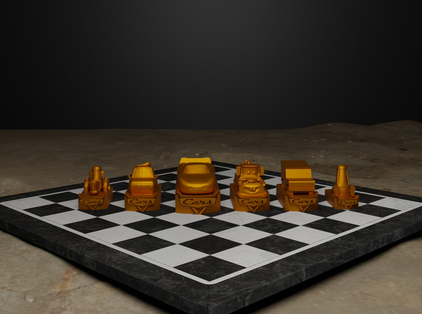 Cars Movie Chess Set - 6 Chess Game Pieces 3D print model_9