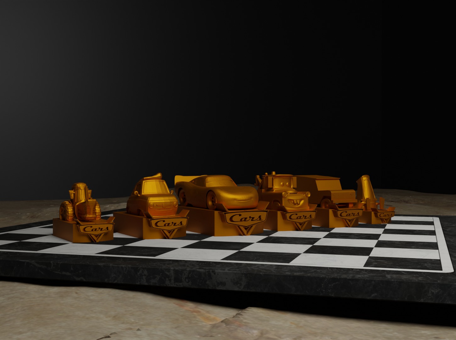 Cars Movie Chess Set - 6 Chess Game Pieces 3D print model_17