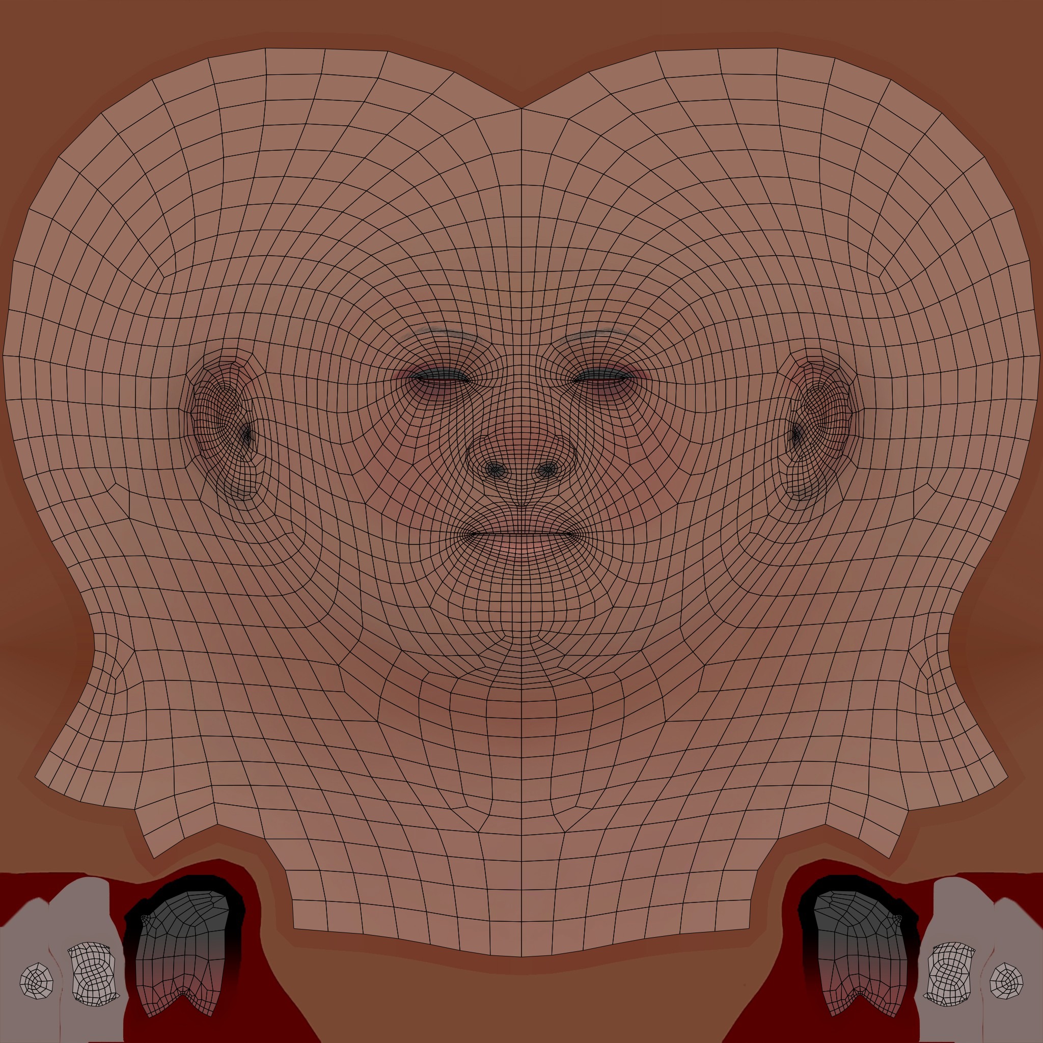 Afro Girl - Rigged cartoon character Low-poly 3D model_49
