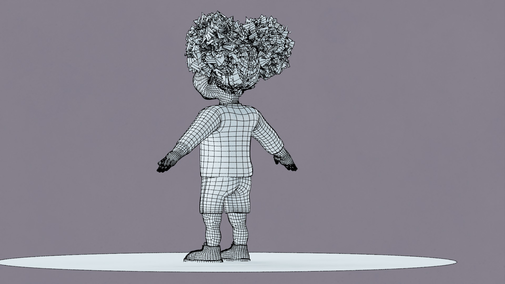 Afro Girl - Rigged cartoon character Low-poly 3D model_46
