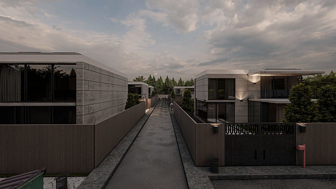 Modern Minimalist Villa Site - Lumion Scene 3D model 6