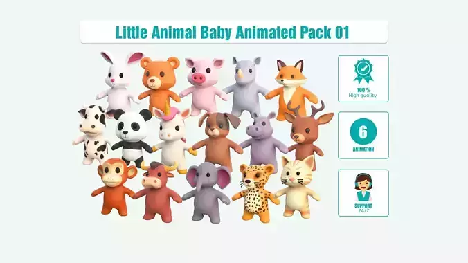 Little Animal Baby Animated Pack 01