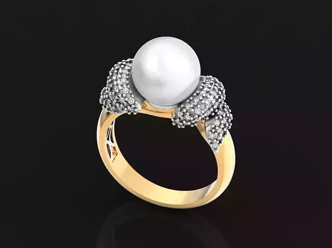 Diamond Pearl Ring 1383