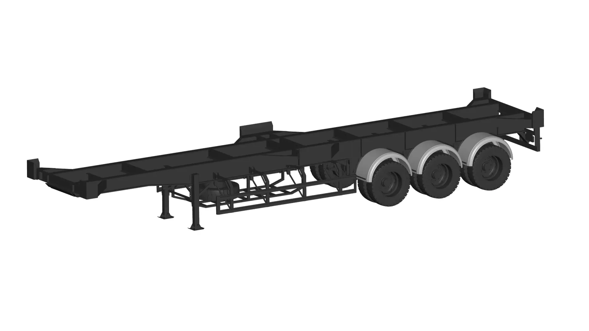 low bed trailer 3D model