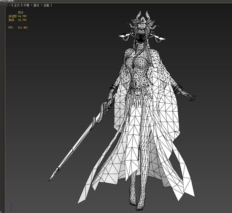 swordman Low-poly 3D model_10