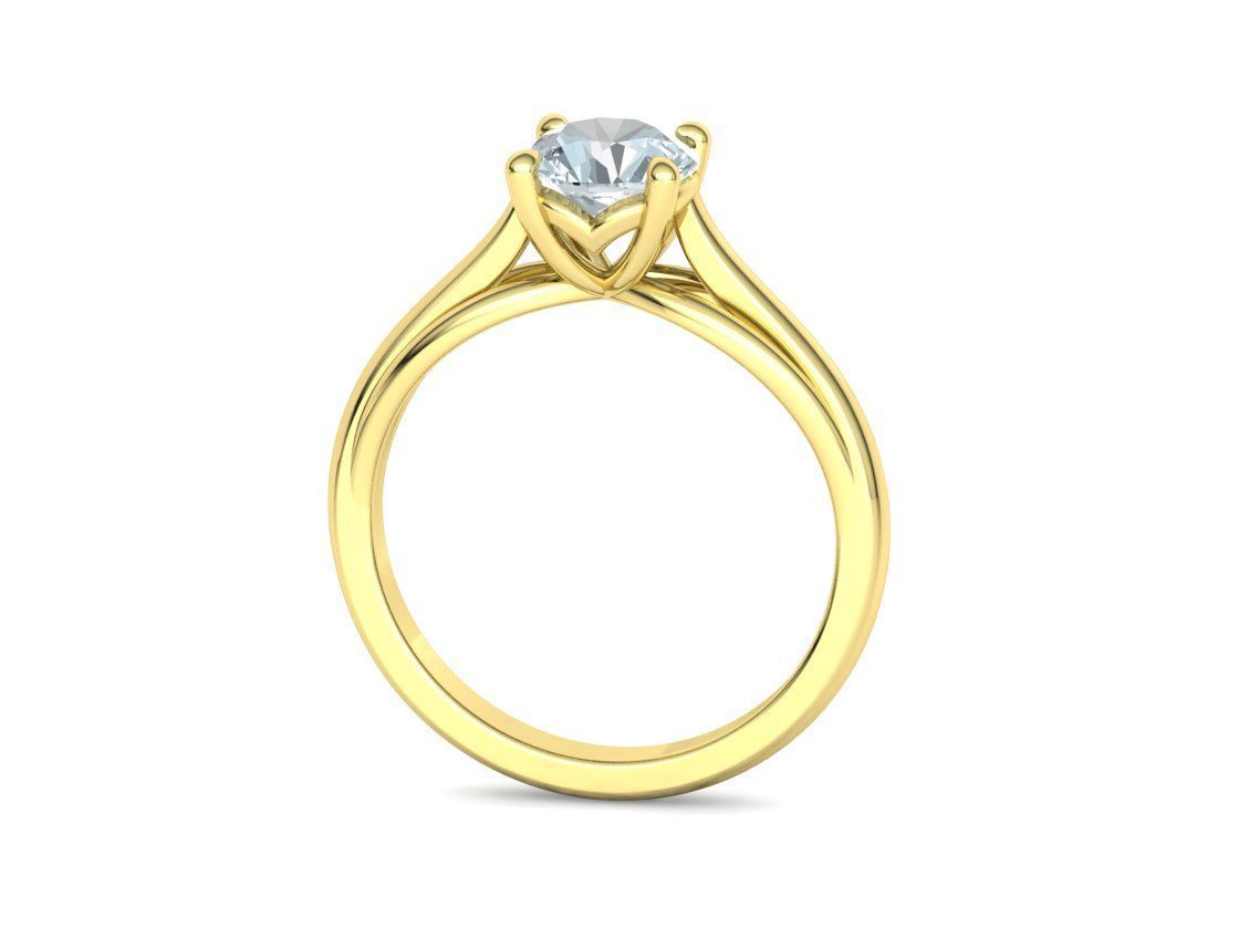 Petite Engagement Solitaire ring 1ct stone 4prong setting  3D print model_26