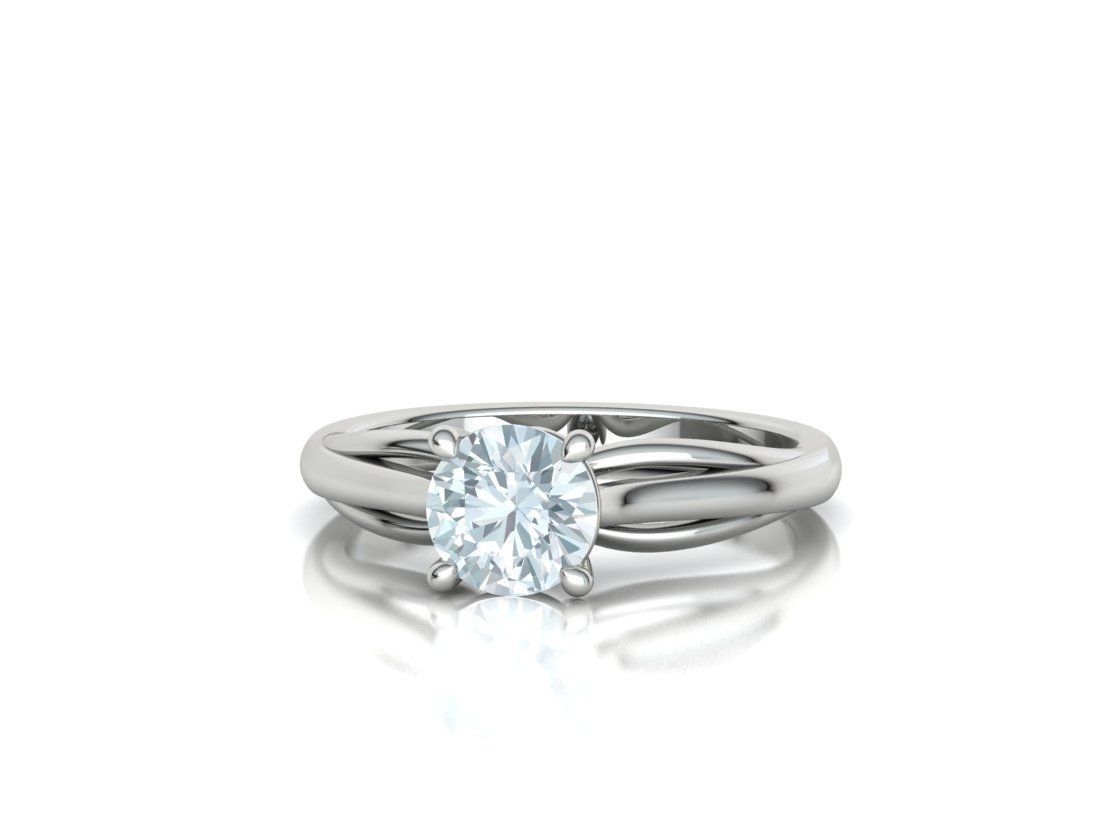 Petite Engagement Solitaire ring 1ct stone 4prong setting  3D print model_18