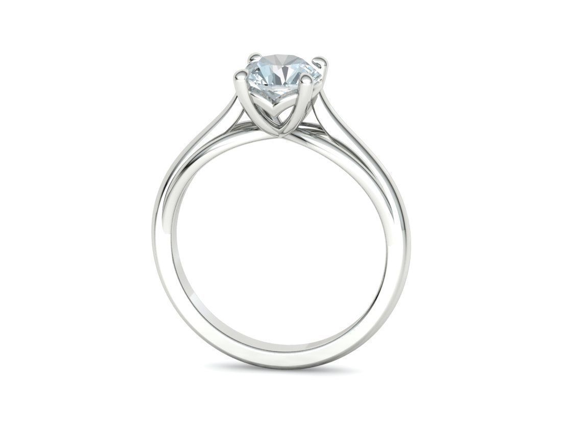 Petite Engagement Solitaire ring 1ct stone 4prong setting  3D print model_27