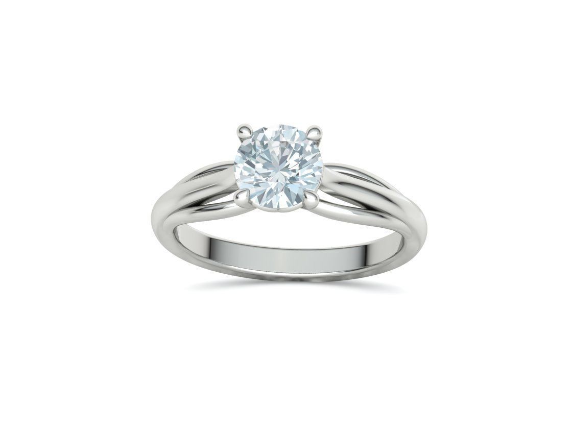 Petite Engagement Solitaire ring 1ct stone 4prong setting  3D print model_24