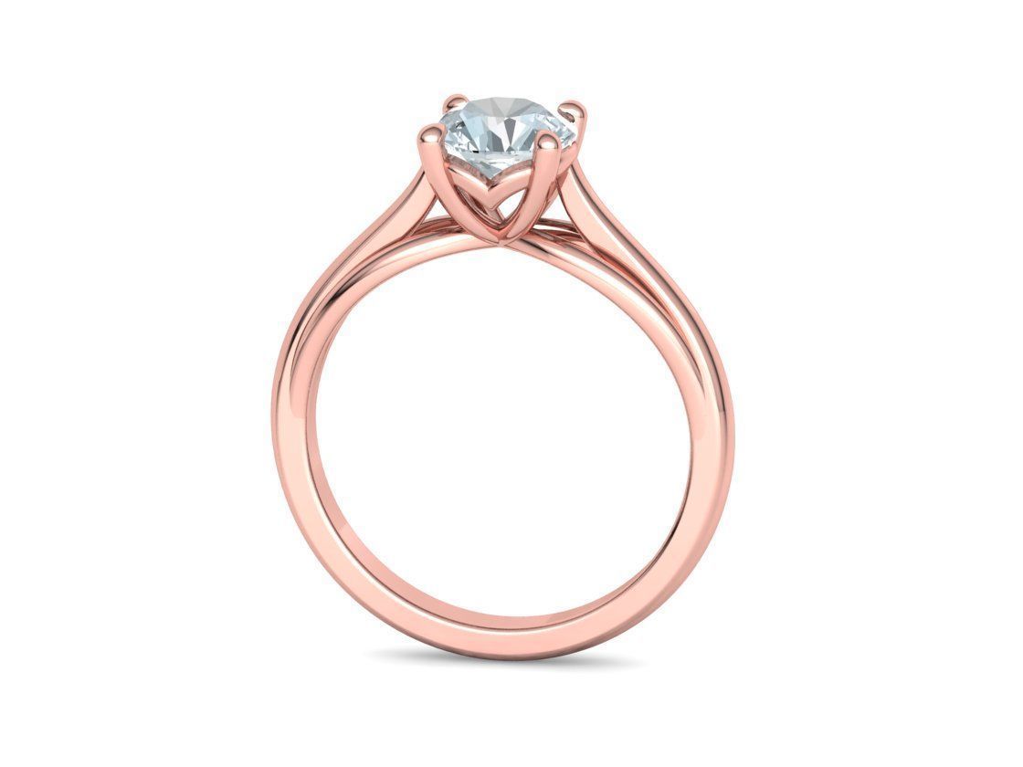 Petite Engagement Solitaire ring 1ct stone 4prong setting  3D print model_25