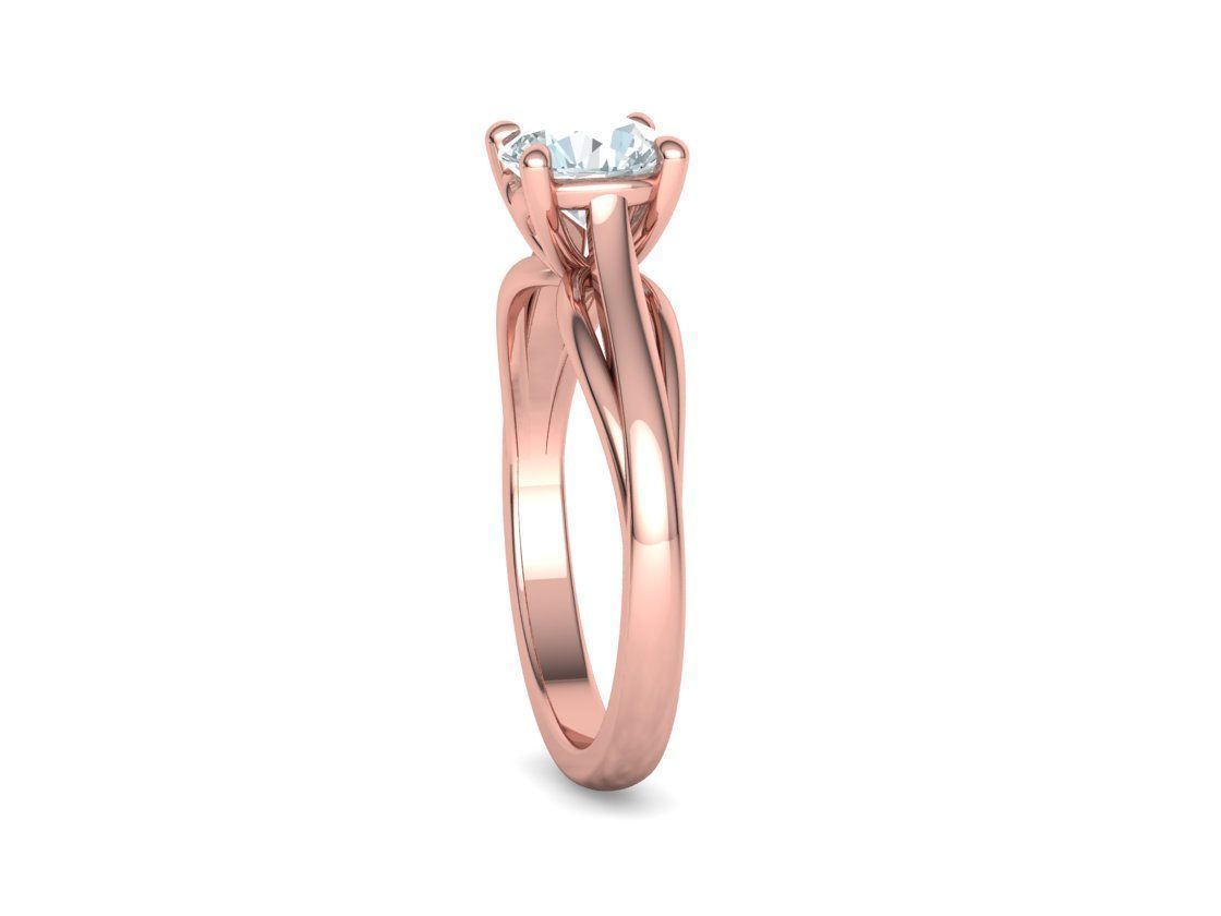 Petite Engagement Solitaire ring 1ct stone 4prong setting  3D print model_31