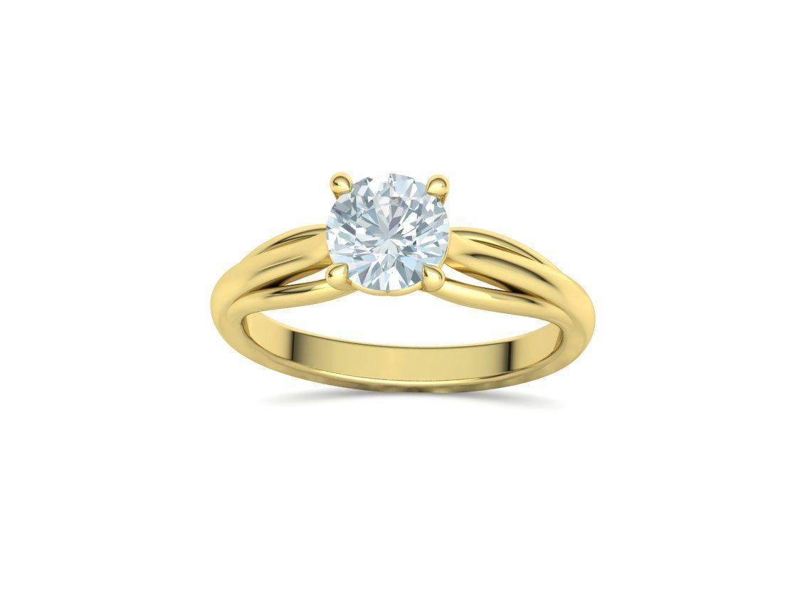 Petite Engagement Solitaire ring 1ct stone 4prong setting  3D print model_23