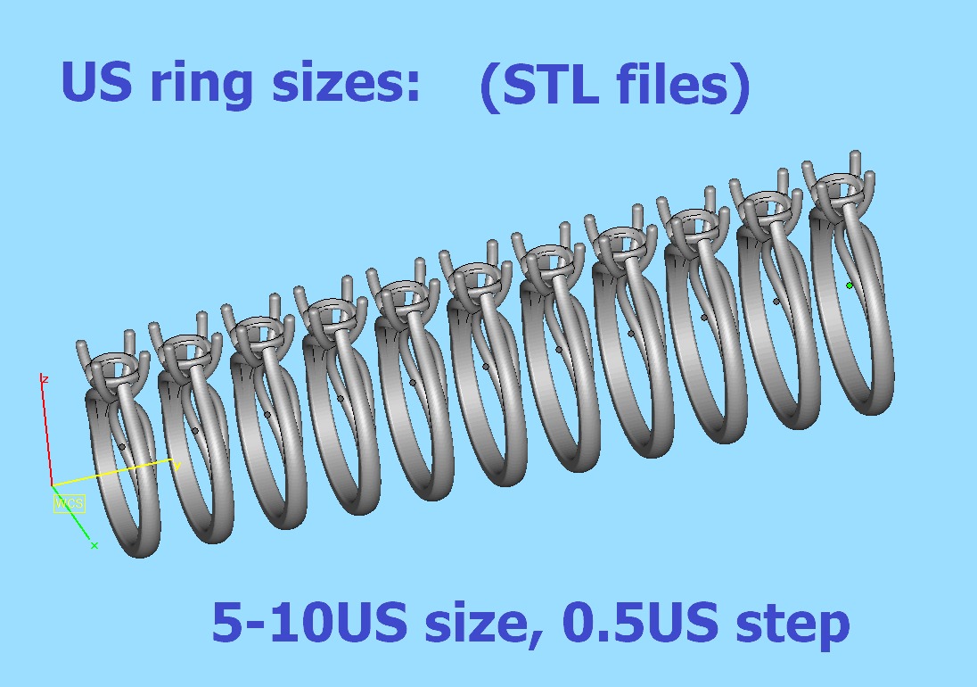 Petite Engagement Solitaire ring 1ct stone 4prong setting  3D print model_13