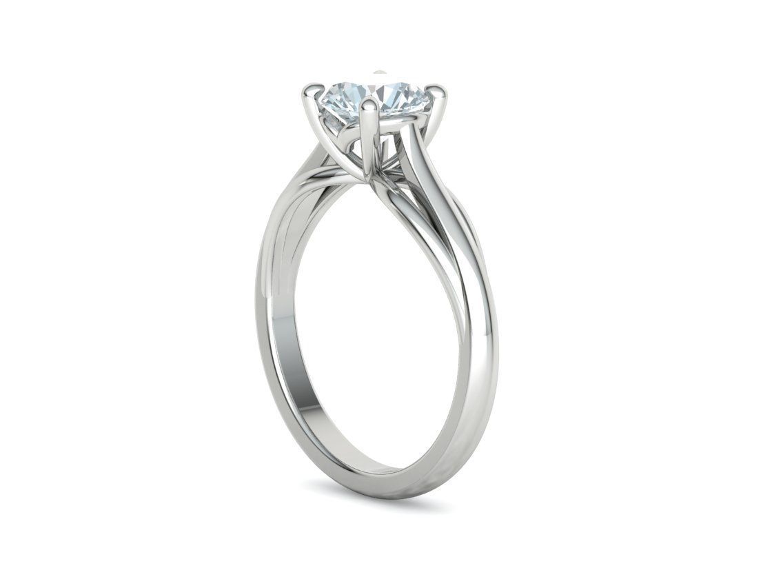 Petite Engagement Solitaire ring 1ct stone 4prong setting  3D print model_30