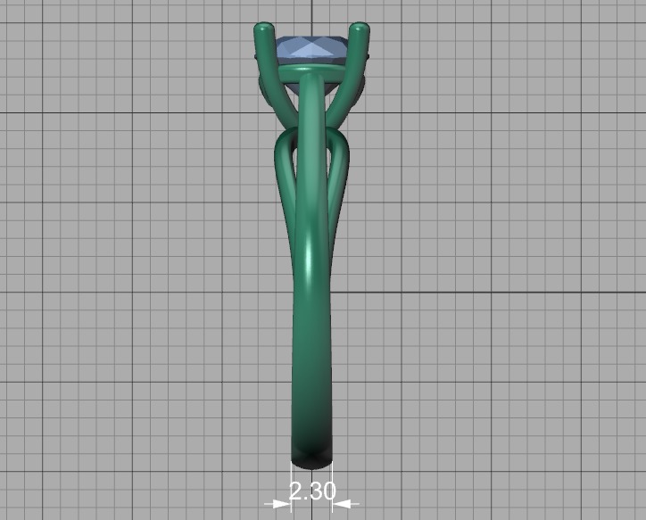 Petite Engagement Solitaire ring 1ct stone 4prong setting  3D print model_48