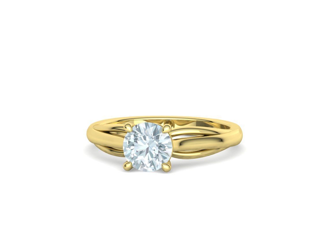 Petite Engagement Solitaire ring 1ct stone 4prong setting  3D print model_20