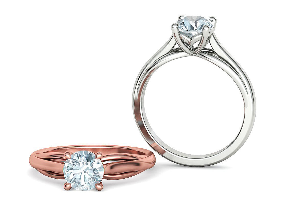 Petite Engagement Solitaire ring 1ct stone 4prong setting  3D print model_7
