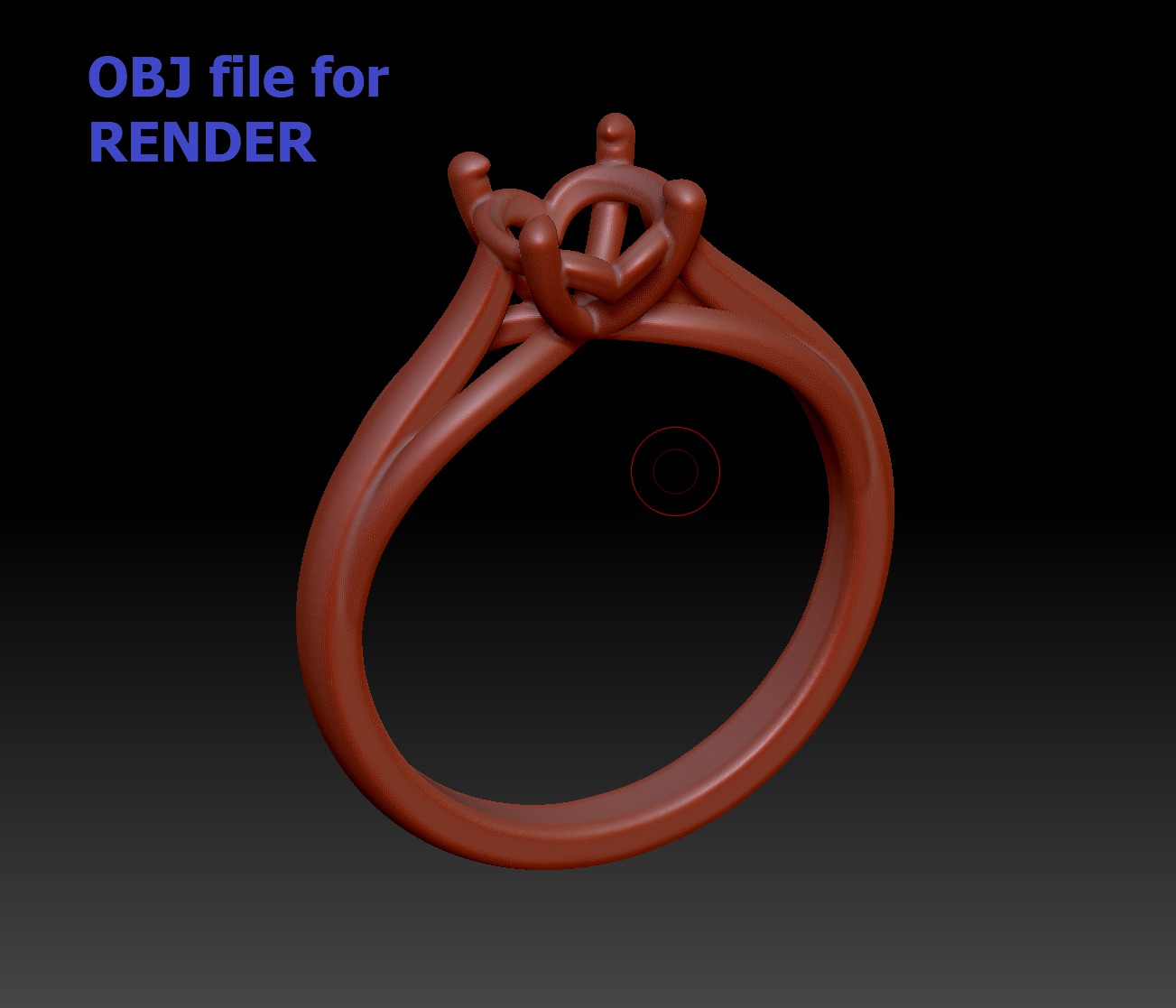 Petite Engagement Solitaire ring 1ct stone 4prong setting  3D print model_14