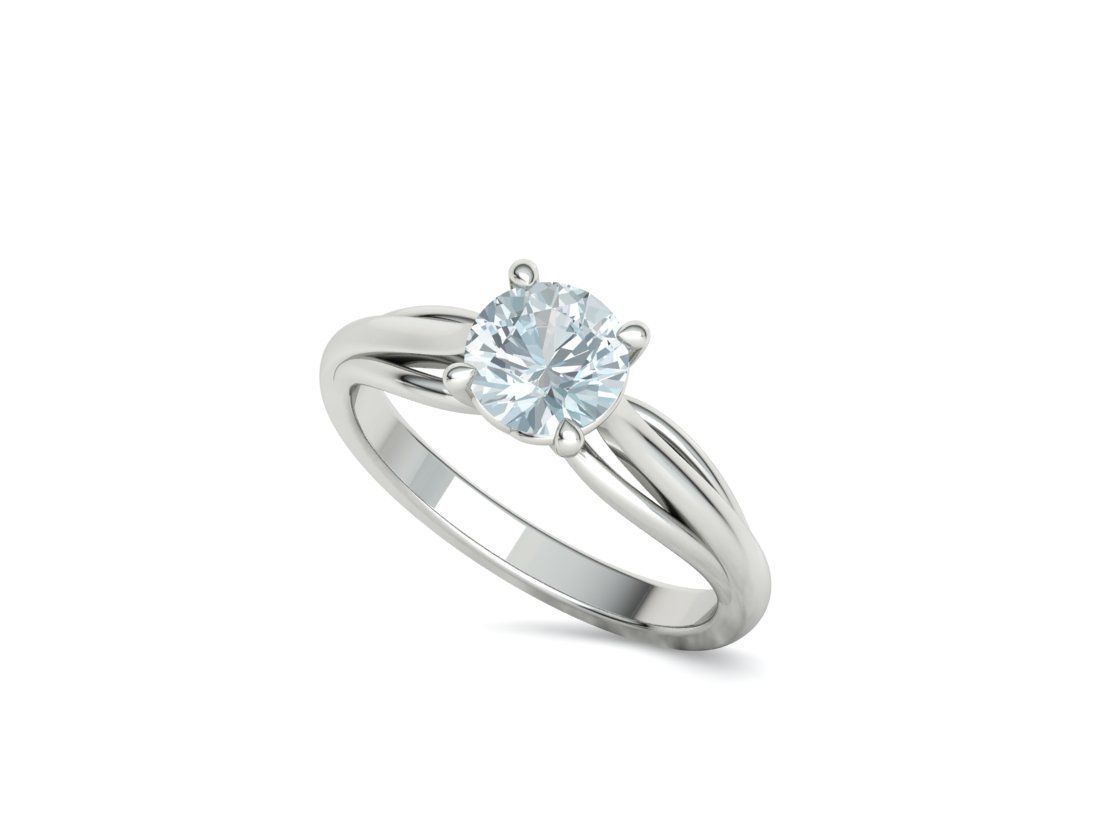 Petite Engagement Solitaire ring 1ct stone 4prong setting  3D print model_42