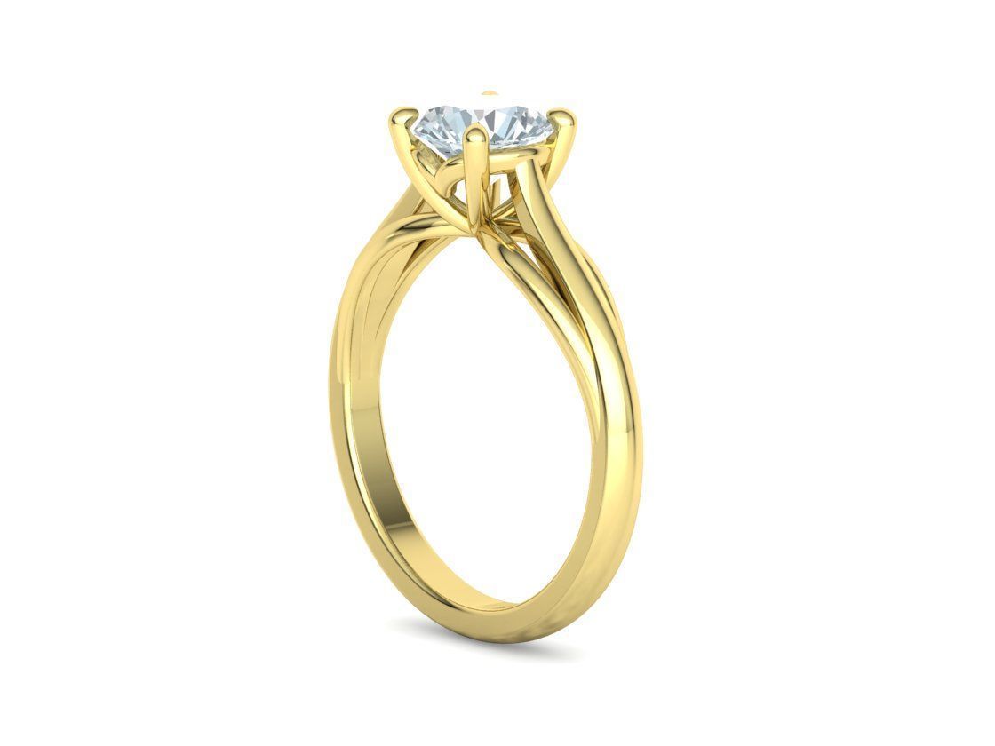 Petite Engagement Solitaire ring 1ct stone 4prong setting  3D print model_29