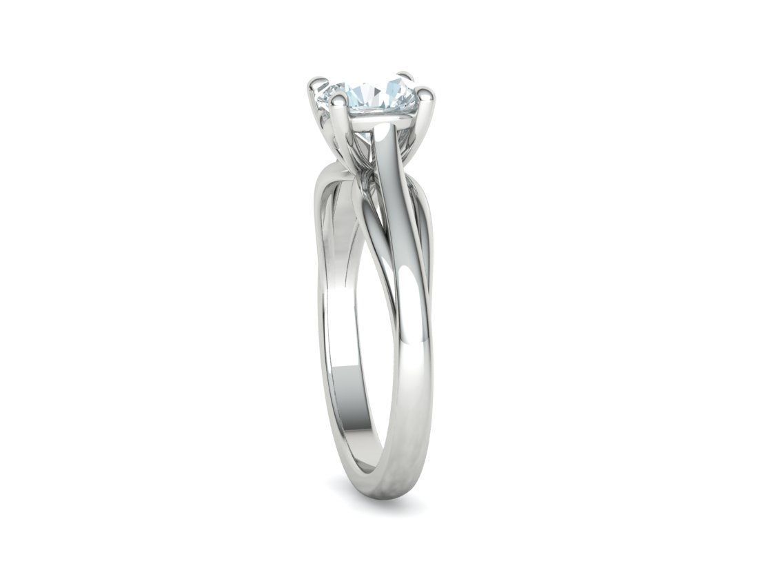 Petite Engagement Solitaire ring 1ct stone 4prong setting  3D print model_33
