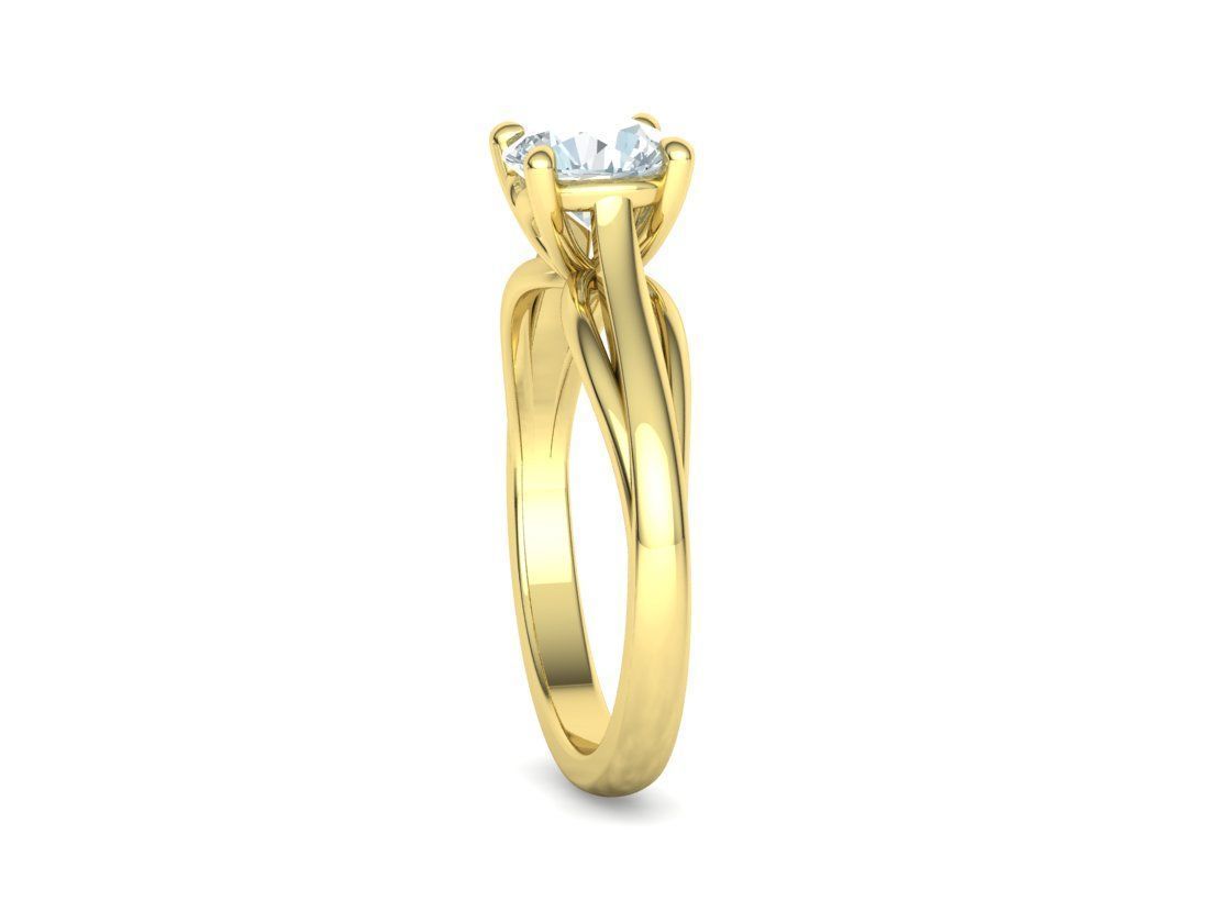 Petite Engagement Solitaire ring 1ct stone 4prong setting  3D print model_32