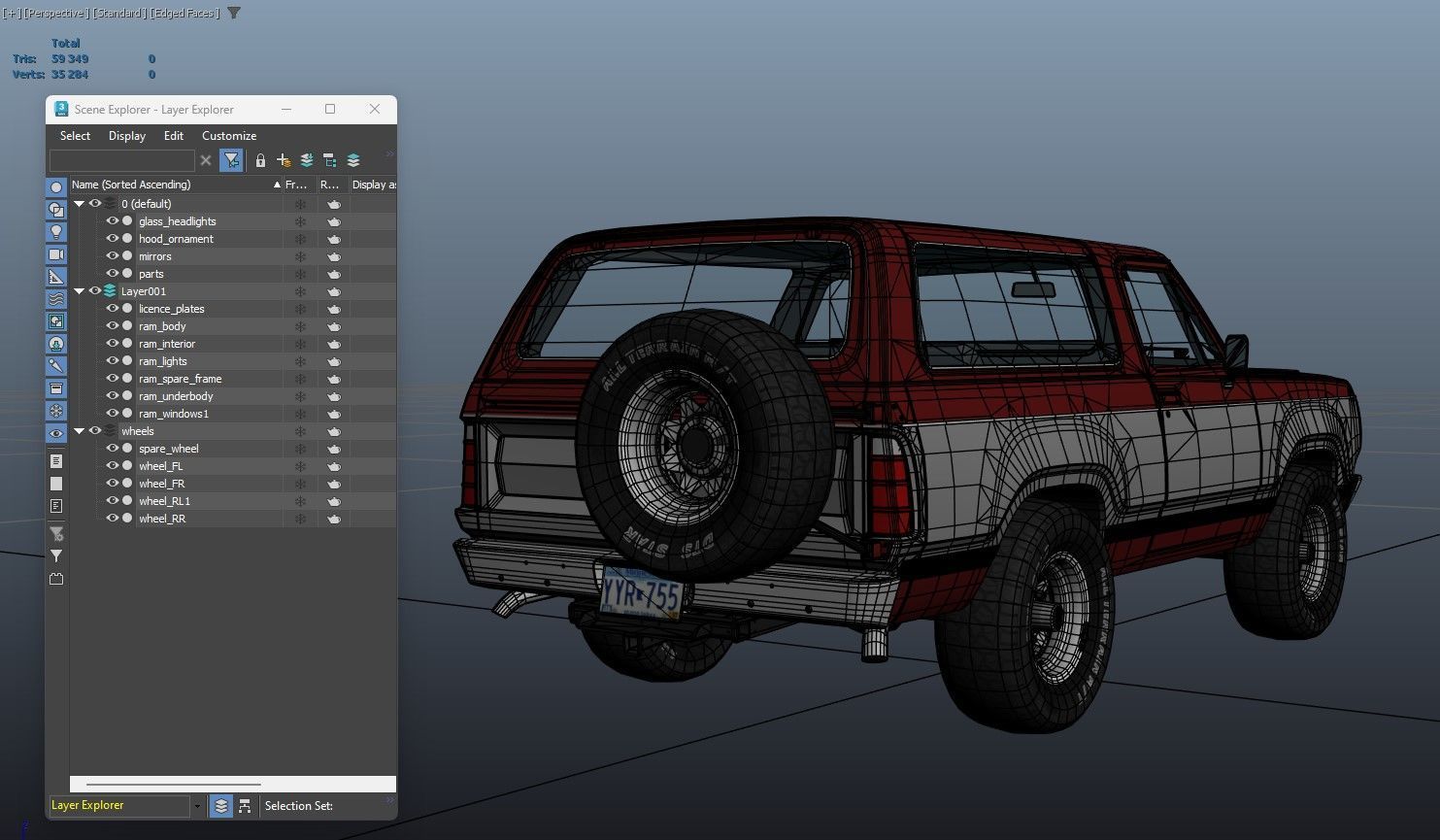 Dodge Ramcharger 1979  Low-poly 3D model_32