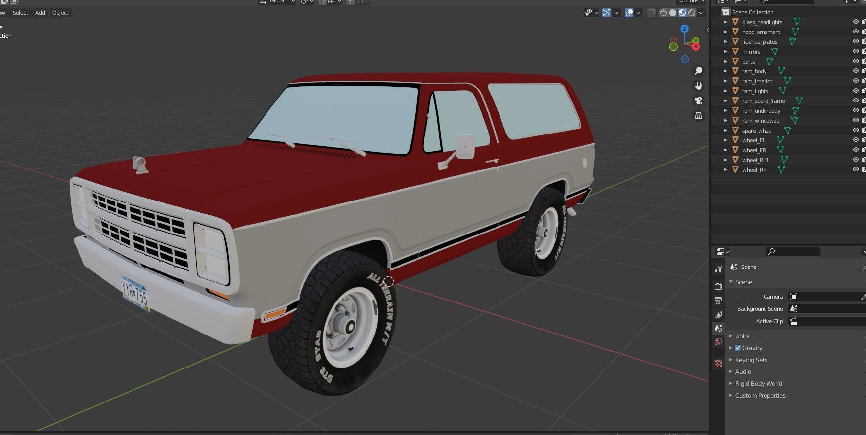 Dodge Ramcharger 1979  Low-poly 3D model_34