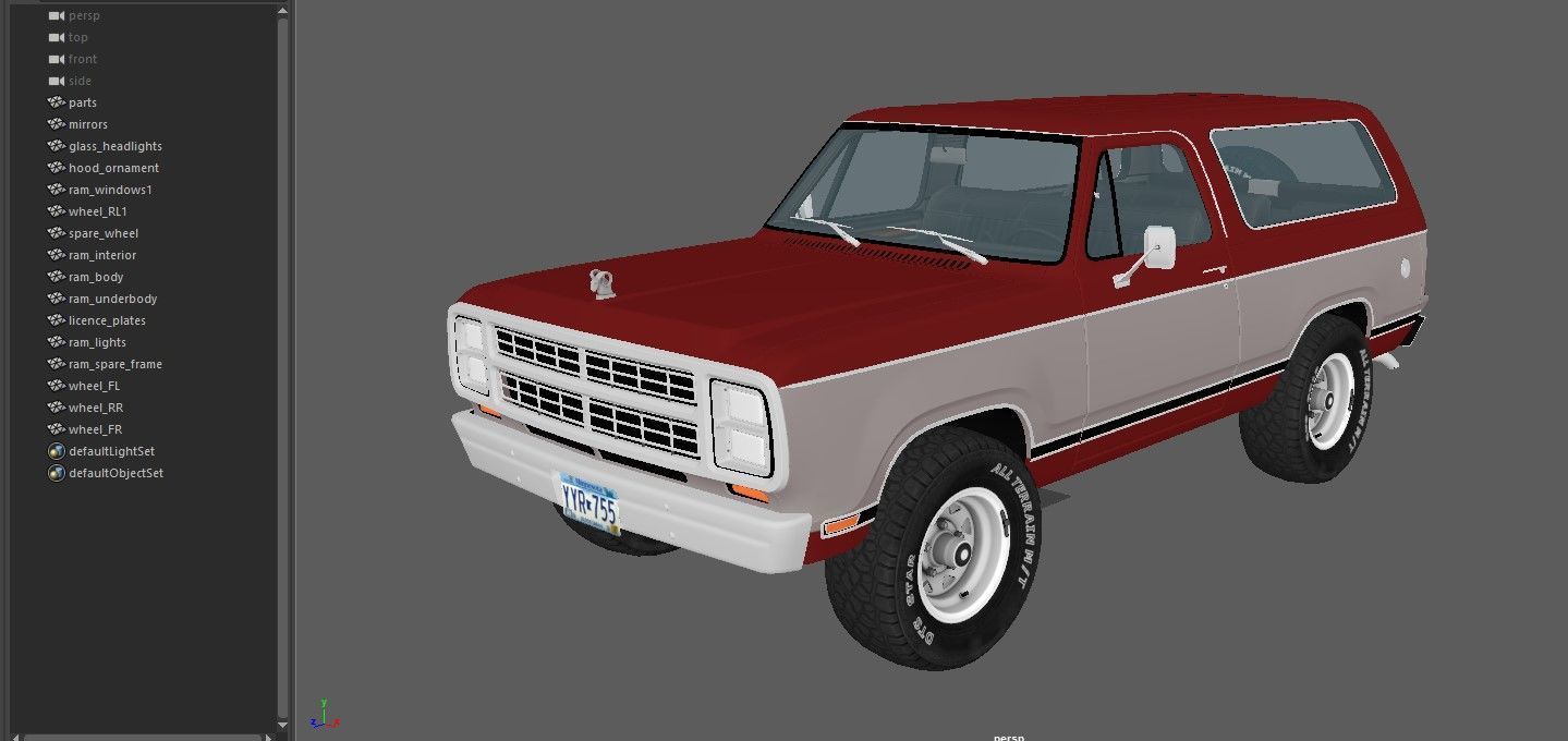 Dodge Ramcharger 1979  Low-poly 3D model_35