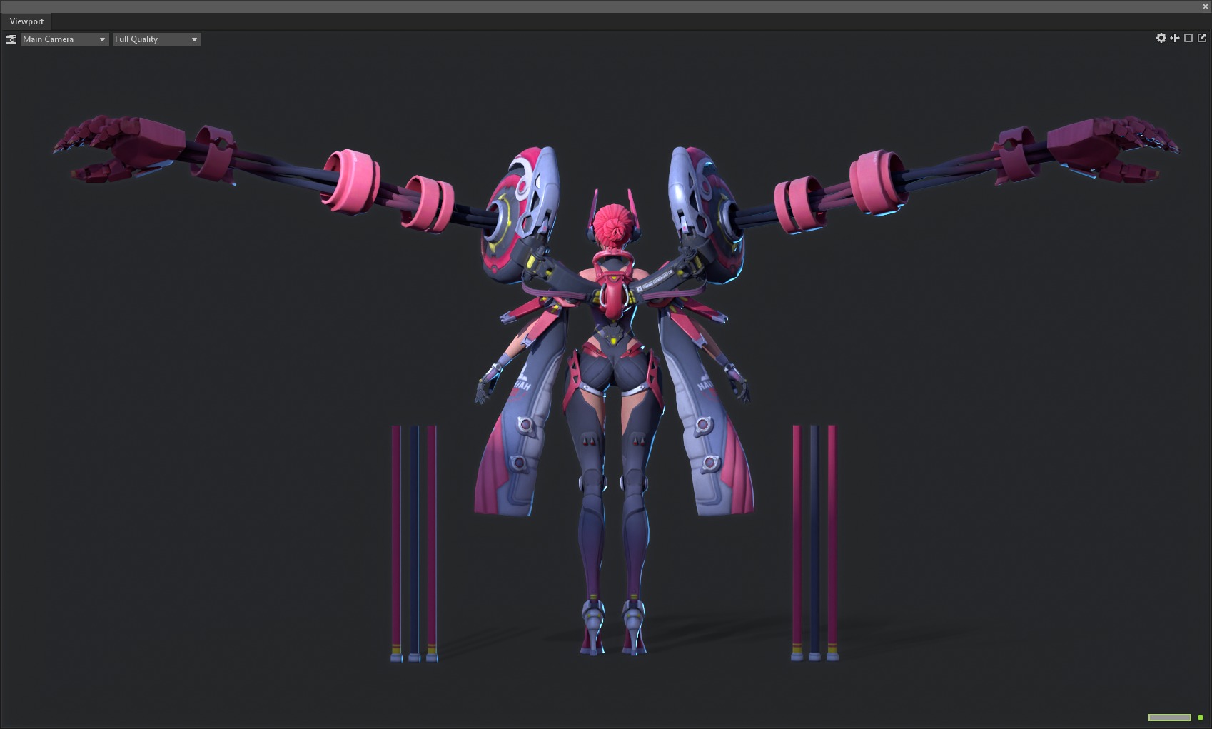 Mechanical girl Low-poly 3D model_4