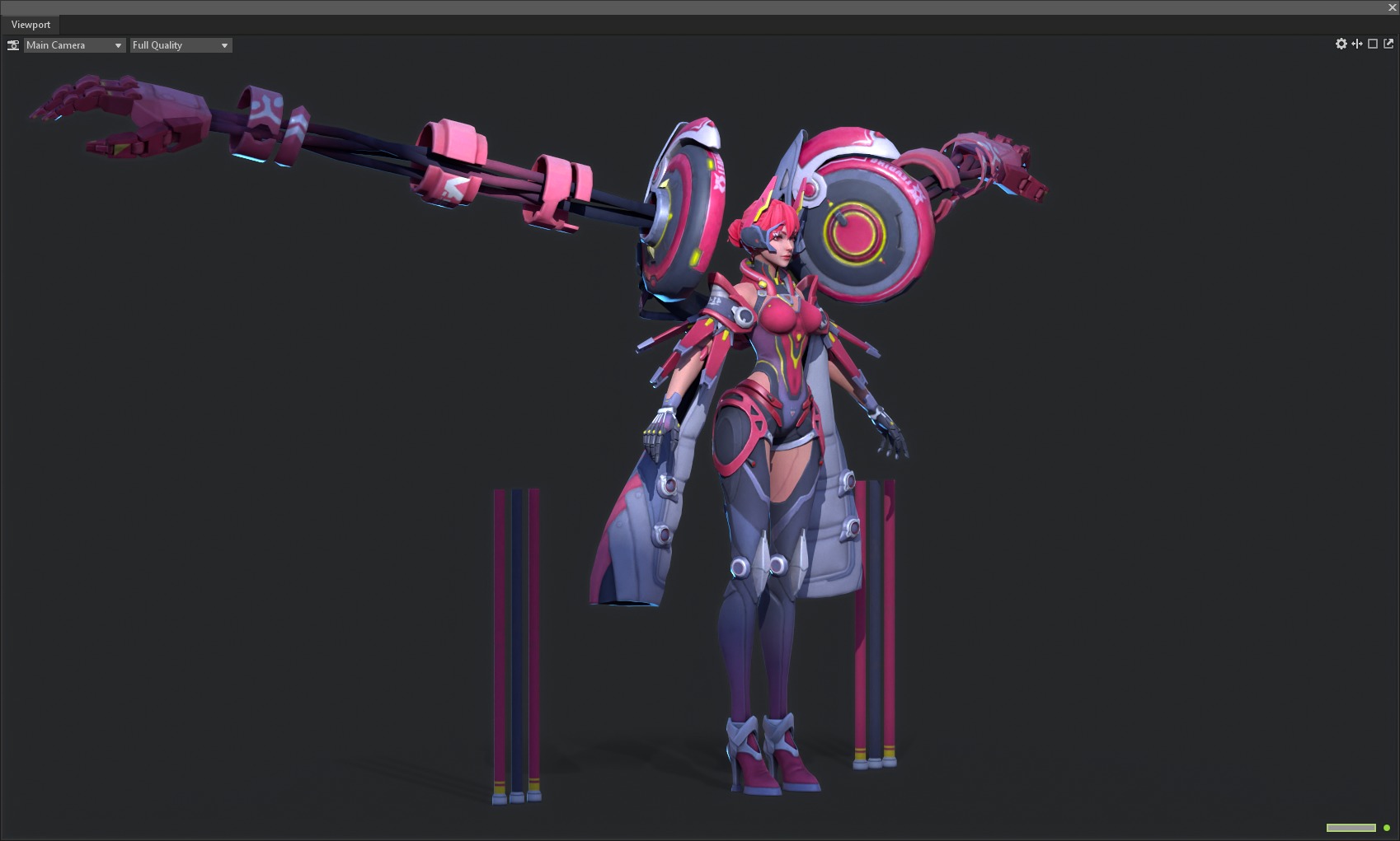 Mechanical girl Low-poly 3D model_6
