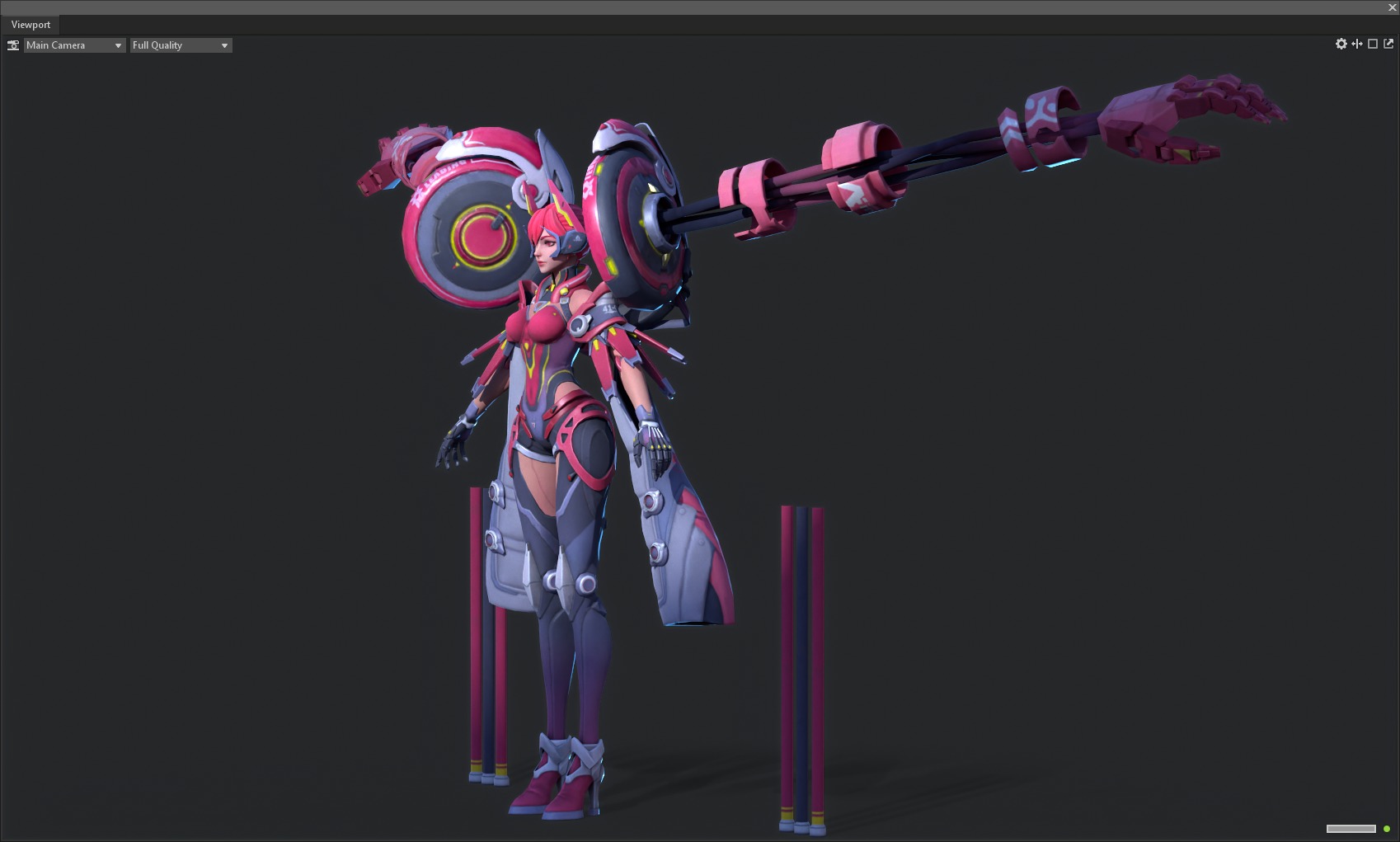 Mechanical girl Low-poly 3D model_2