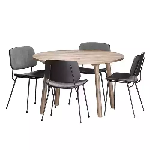 Soborg chair Steel Base and dining table - Dining set 02