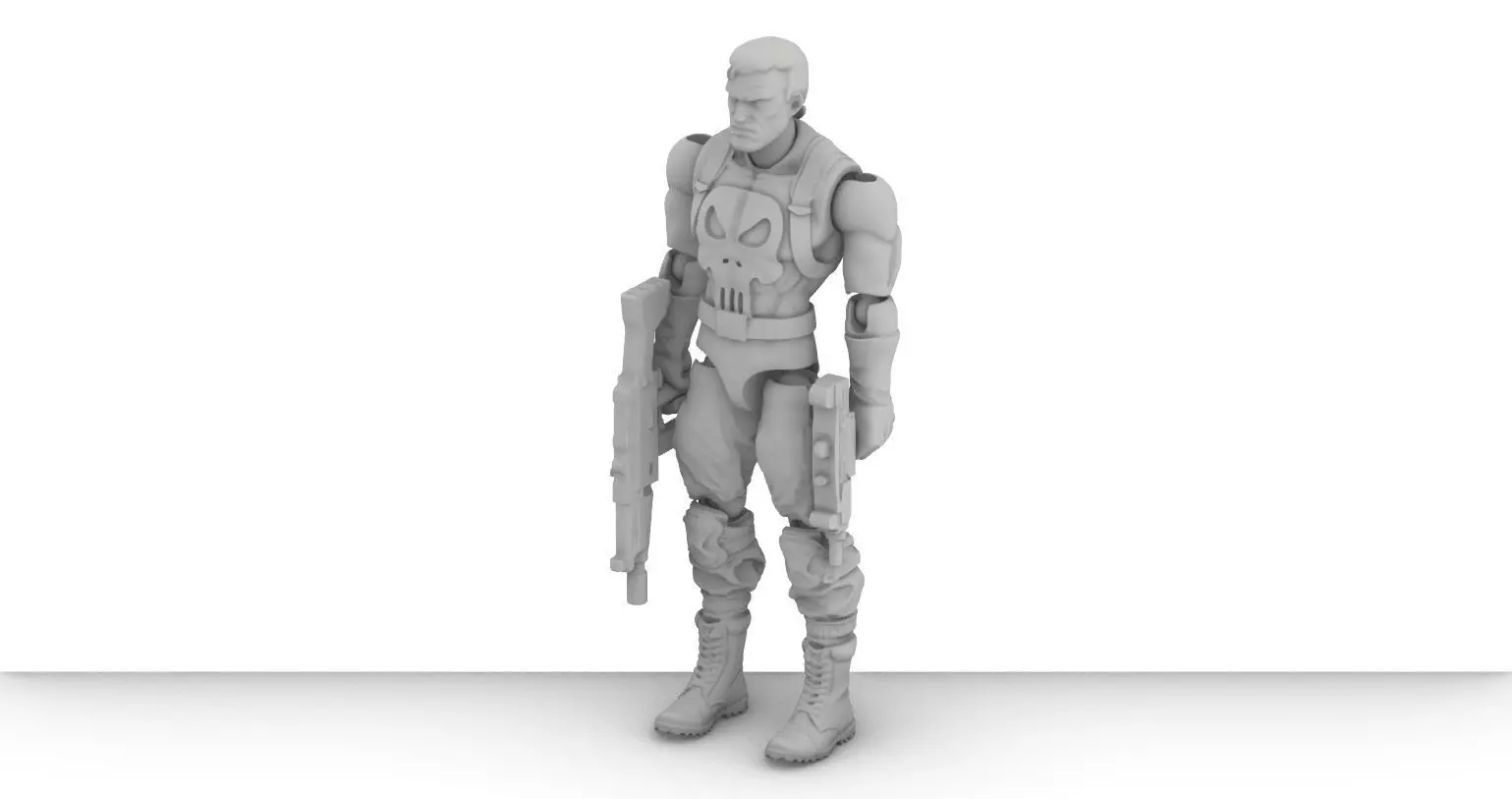 Punisher - ARTICULATED POSEABLE ACTION FIGURE 100mm 3D print model