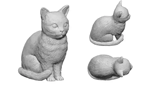 Cat for 3d printing  3D print model