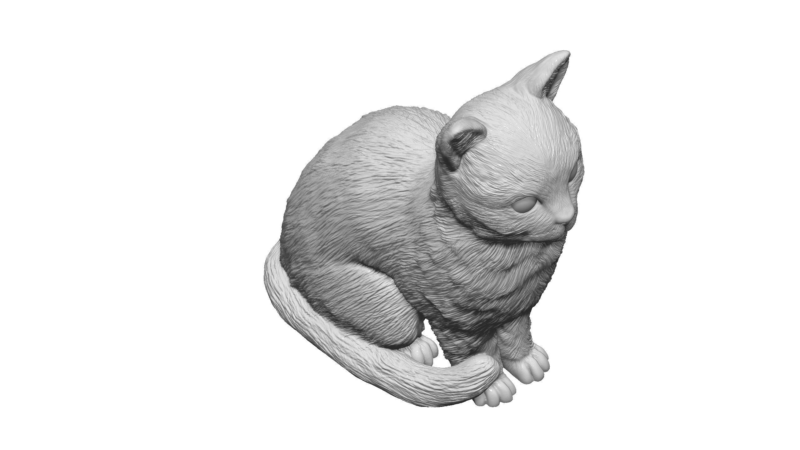 Cat for 3d printing  3D print model_8