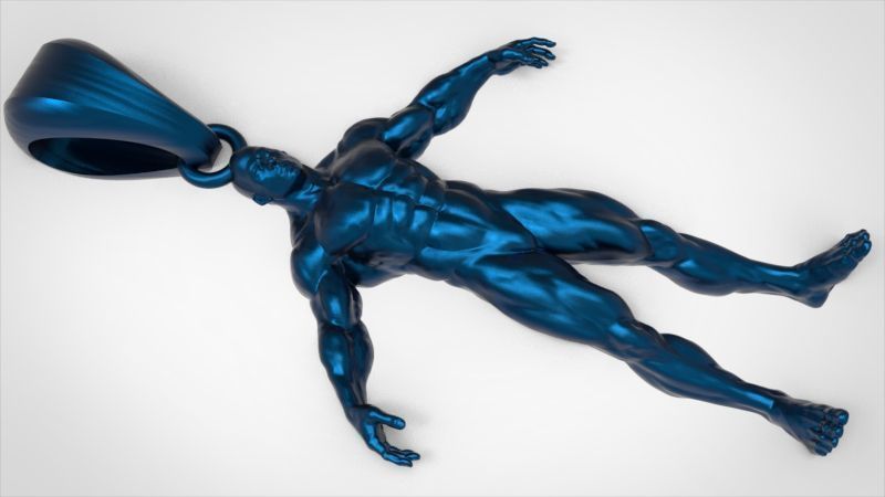 Bodybuilder pendant 3D print model_15