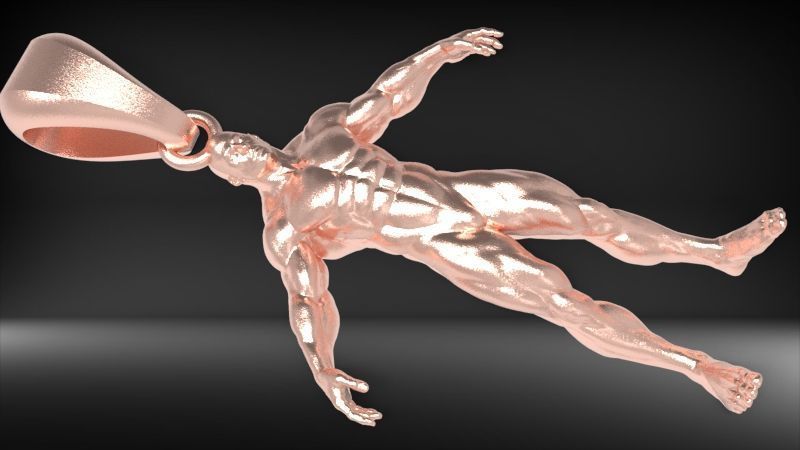 Bodybuilder pendant 3D print model_43