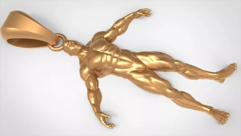 Bodybuilder pendant 3D print model_0