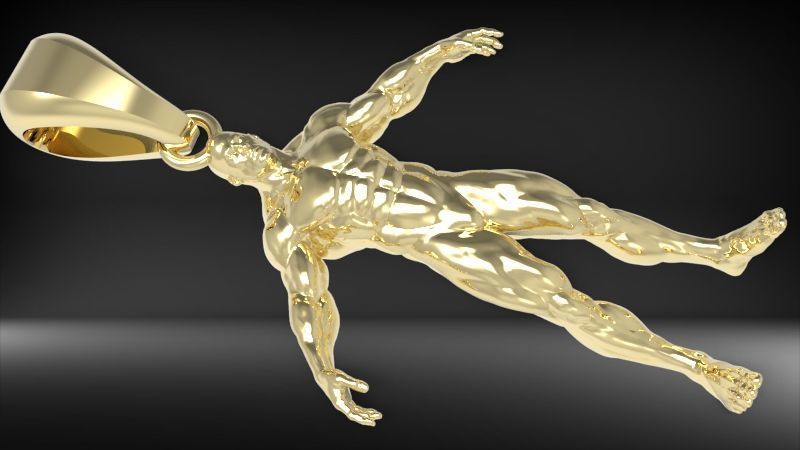 Bodybuilder pendant 3D print model_40
