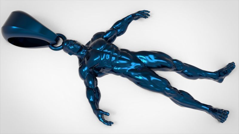 Bodybuilder pendant 3D print model_16