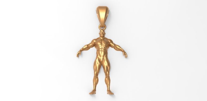 Bodybuilder pendant 3D print model_31