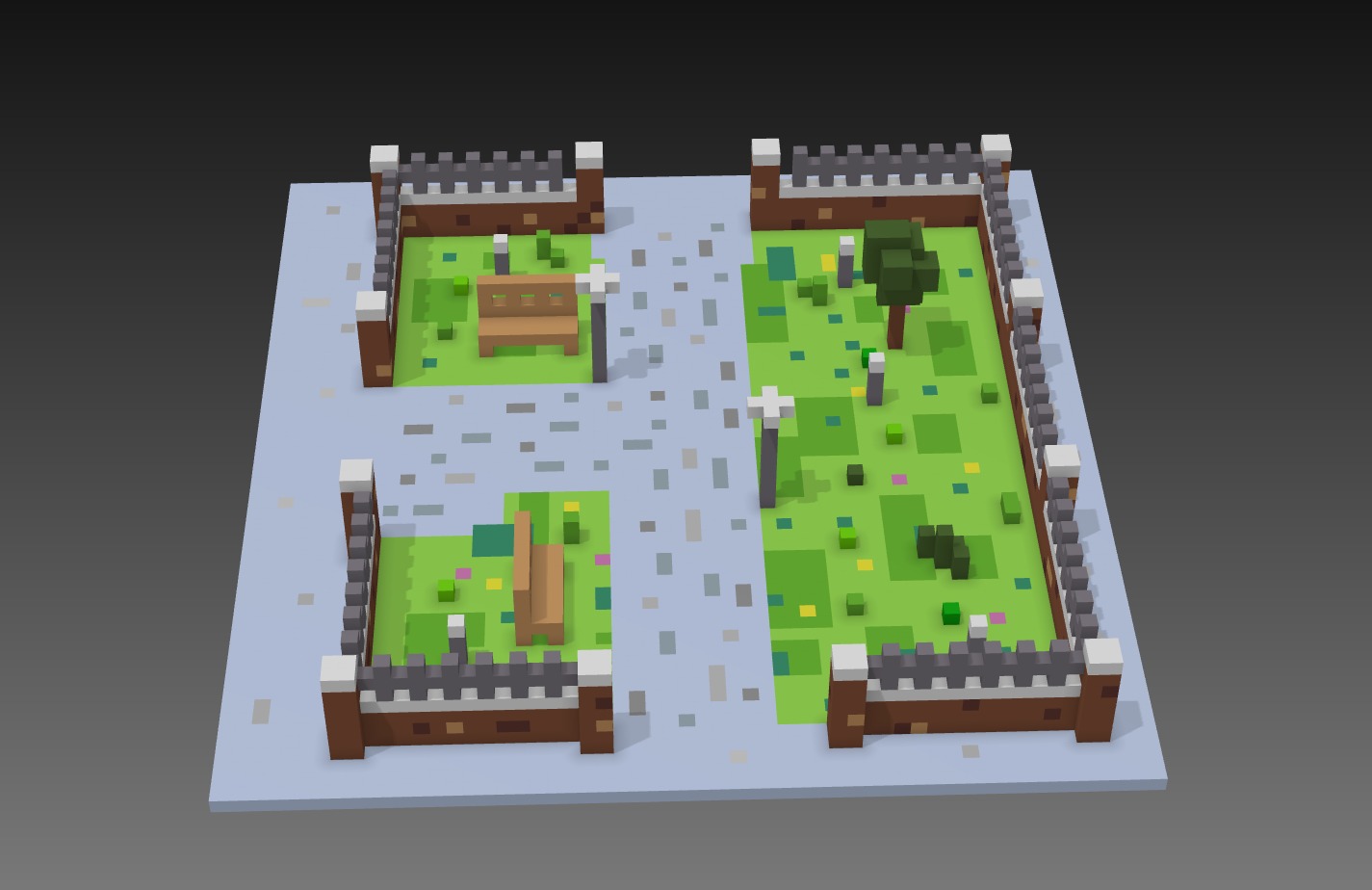Voxel Park 3D model_7