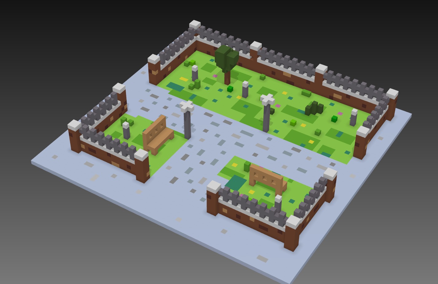 Voxel Park 3D model_10