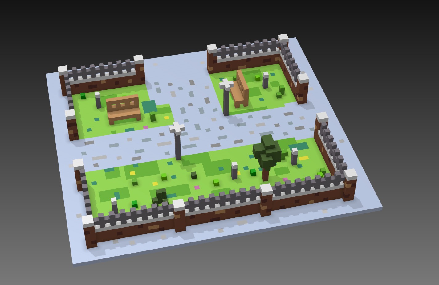 Voxel Park 3D model_8