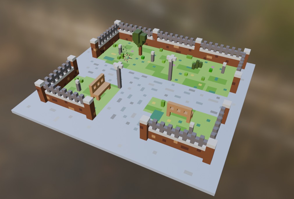 Voxel Park 3D model_5
