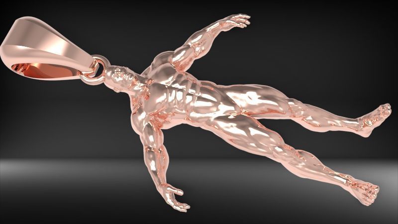 Bodybuilder pendant 3D print model_30