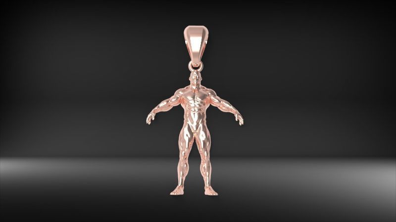 Bodybuilder pendant 3D print model_21